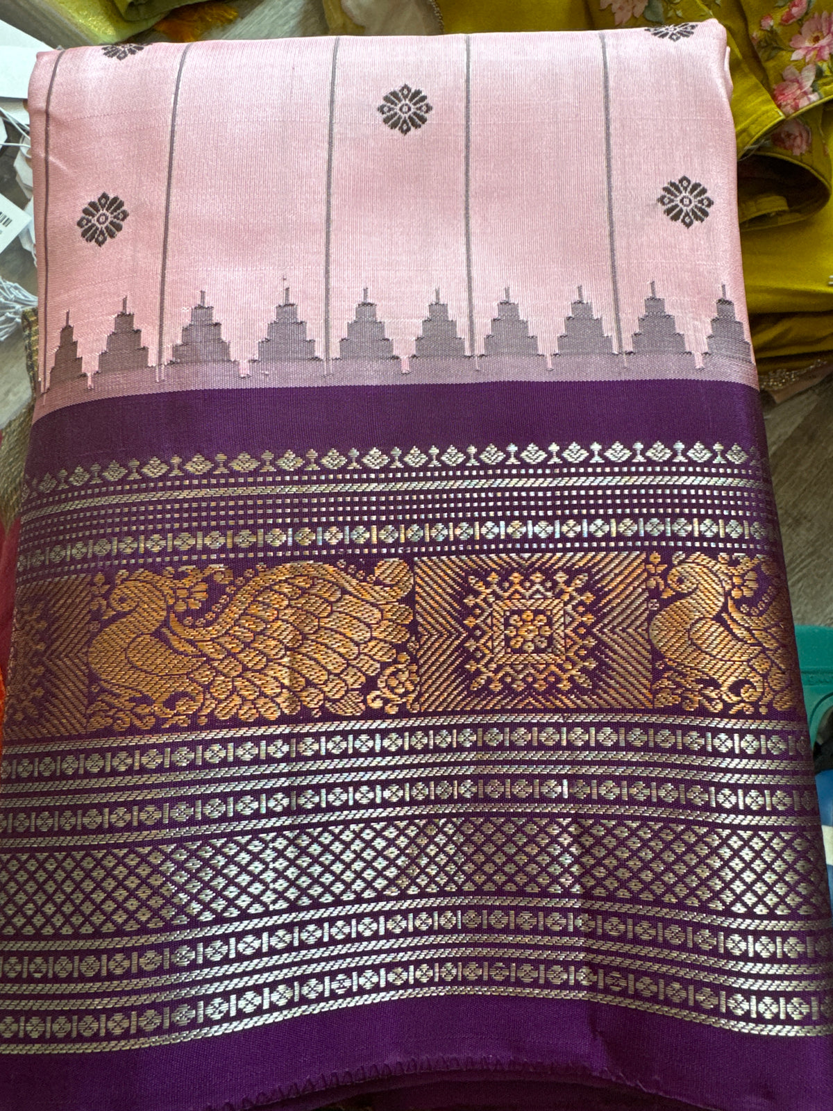 Pink Purple Gadwal Saree
