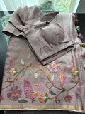 Matka tissue saree -Mauve
