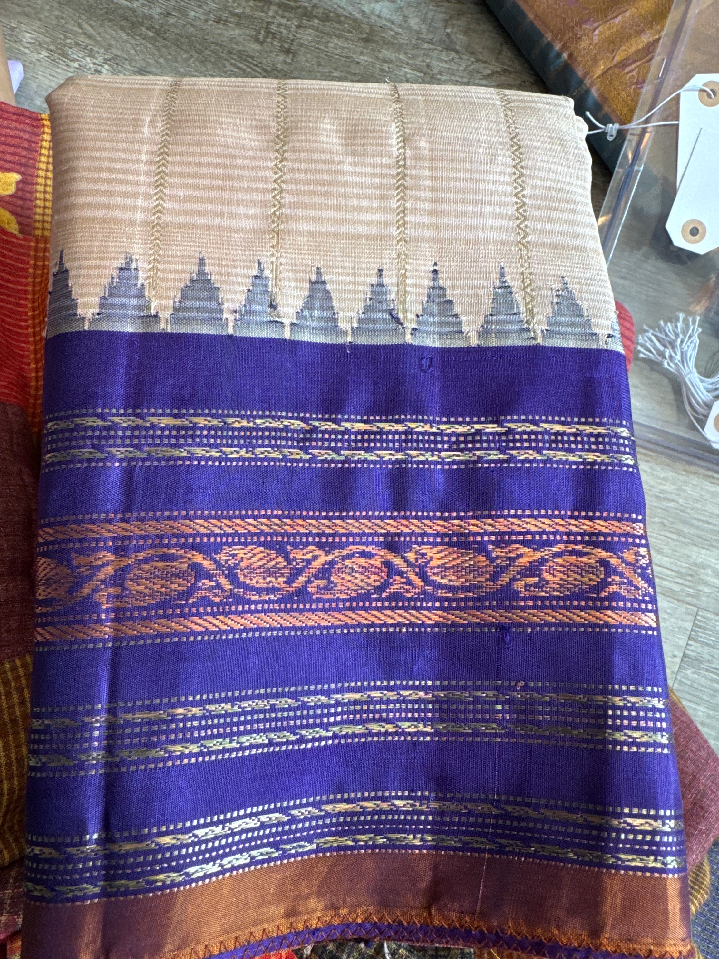 Gadwal Saree with purple Border