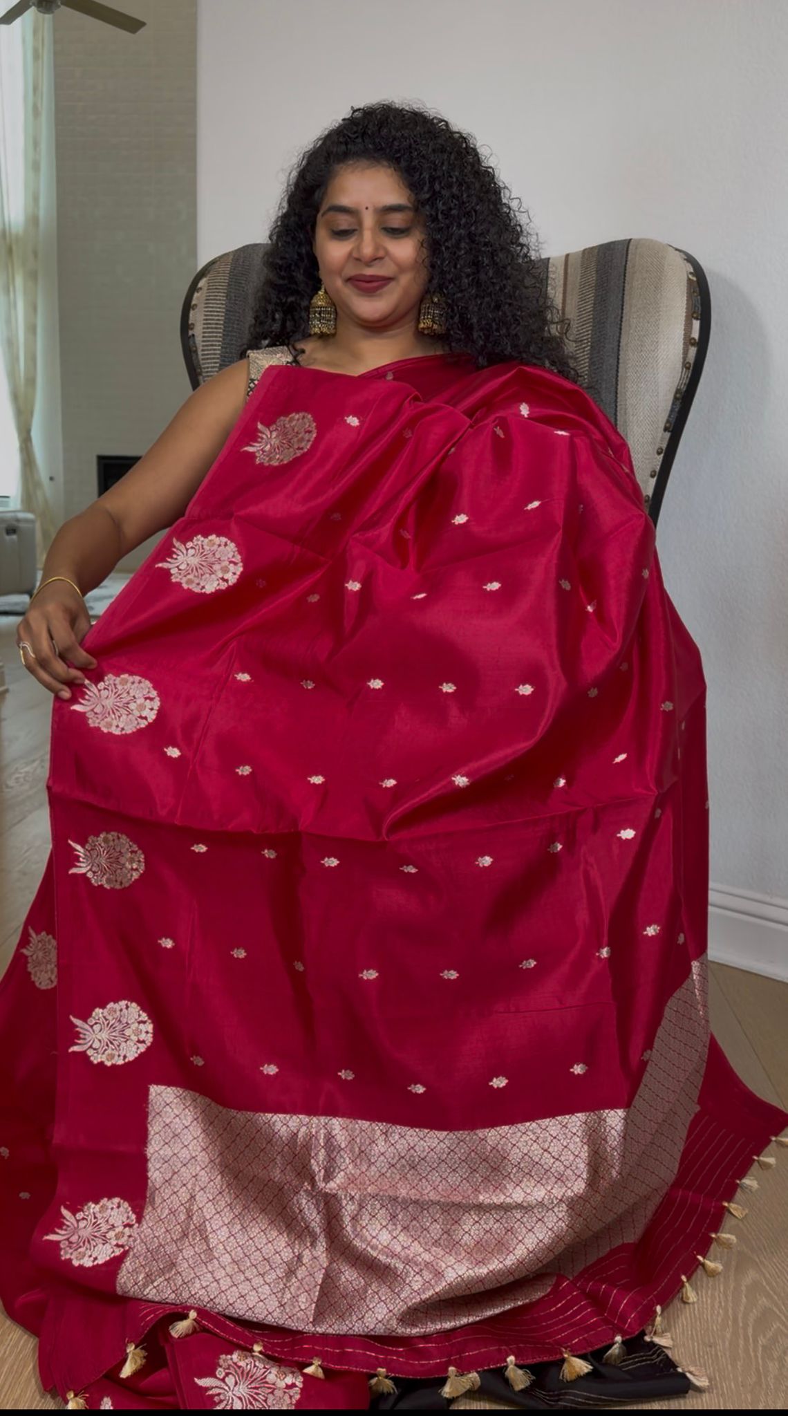 Red Benares Saree