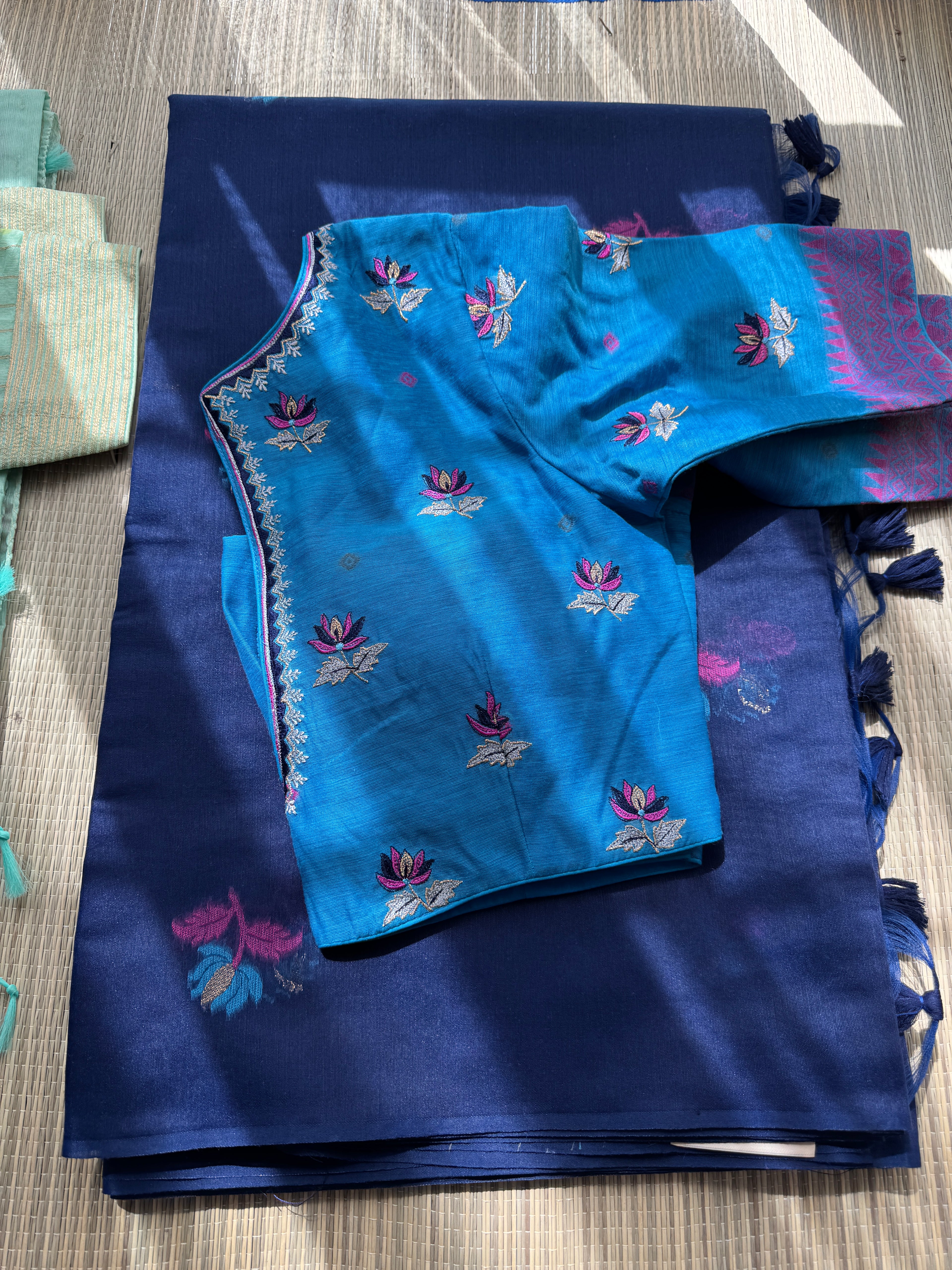 Munga cotton with jamdani weave