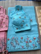 Kota Saree with Embroidered Swan Border