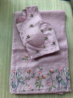 Kota Saree with Embroidered Swan Border