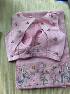 Kota Saree with Embroidered Swan Border