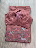 Kota Saree with Embroidered Deer Border