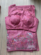 Kota Saree with Embroidered Deer Border