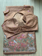 Kota Saree with Embroidered Deer Border