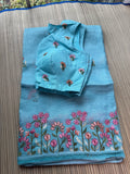 Kota Saree with Embroidered Small Floral Border
