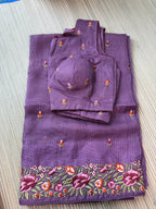 Kota Saree with Embroidered  Floral Border