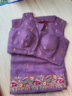 Kota Saree with Embroidered  Floral Border