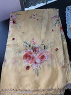 Bunch Floral Sarees with  Embroidered Border