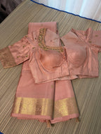 Kanchipattu Saree with Hand-Embroidered Blouse