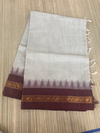 Grey and Brown Ponduru Khadi Saree