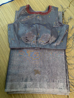 Tissue Jamdani Saree with Allover Motifs- Grey