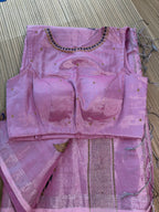 Tissue Jamdani Saree with Allover Motifs- Pink 1