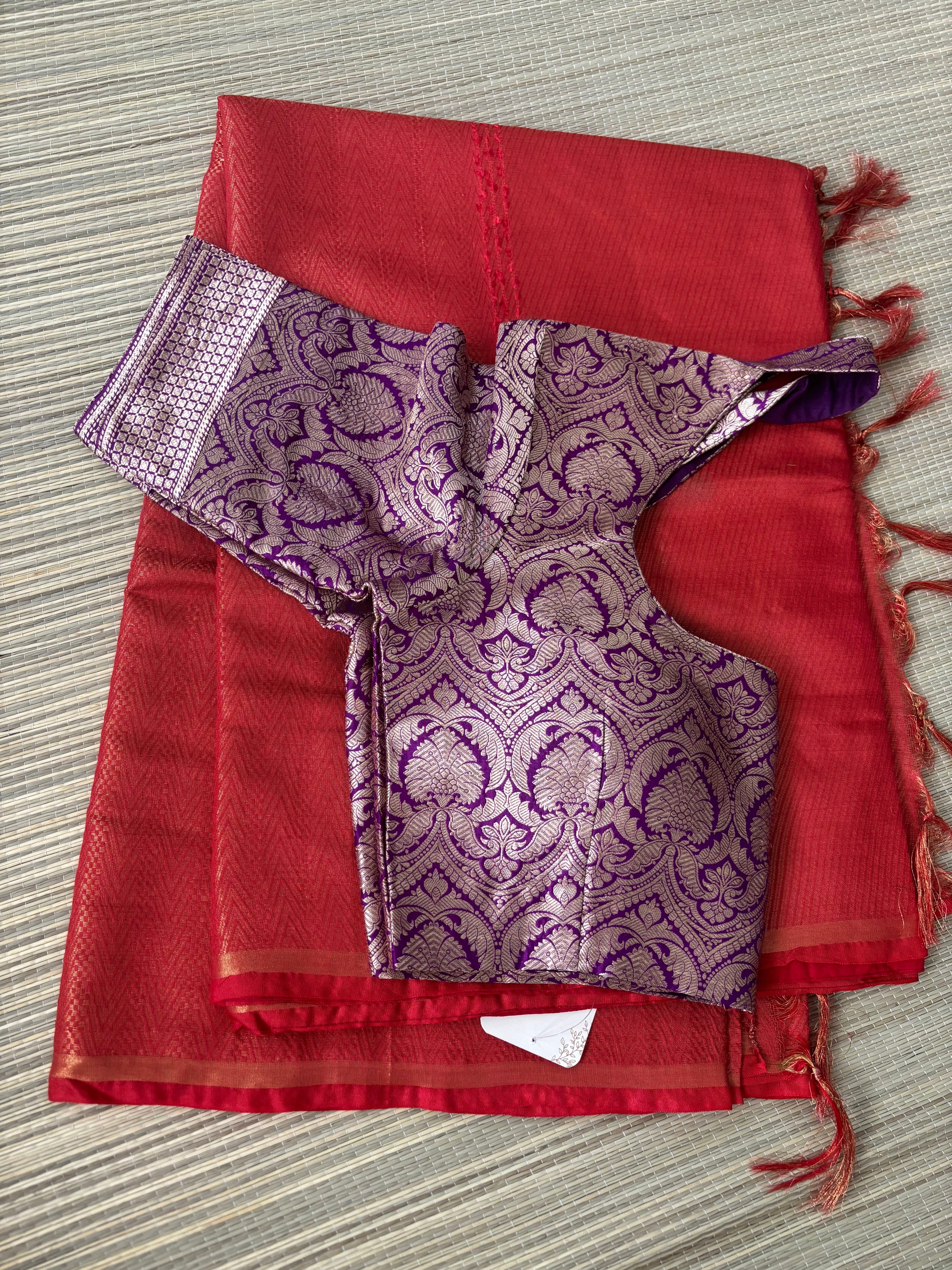 Benaras Brocade Saree with Designer Brocade Blouse
