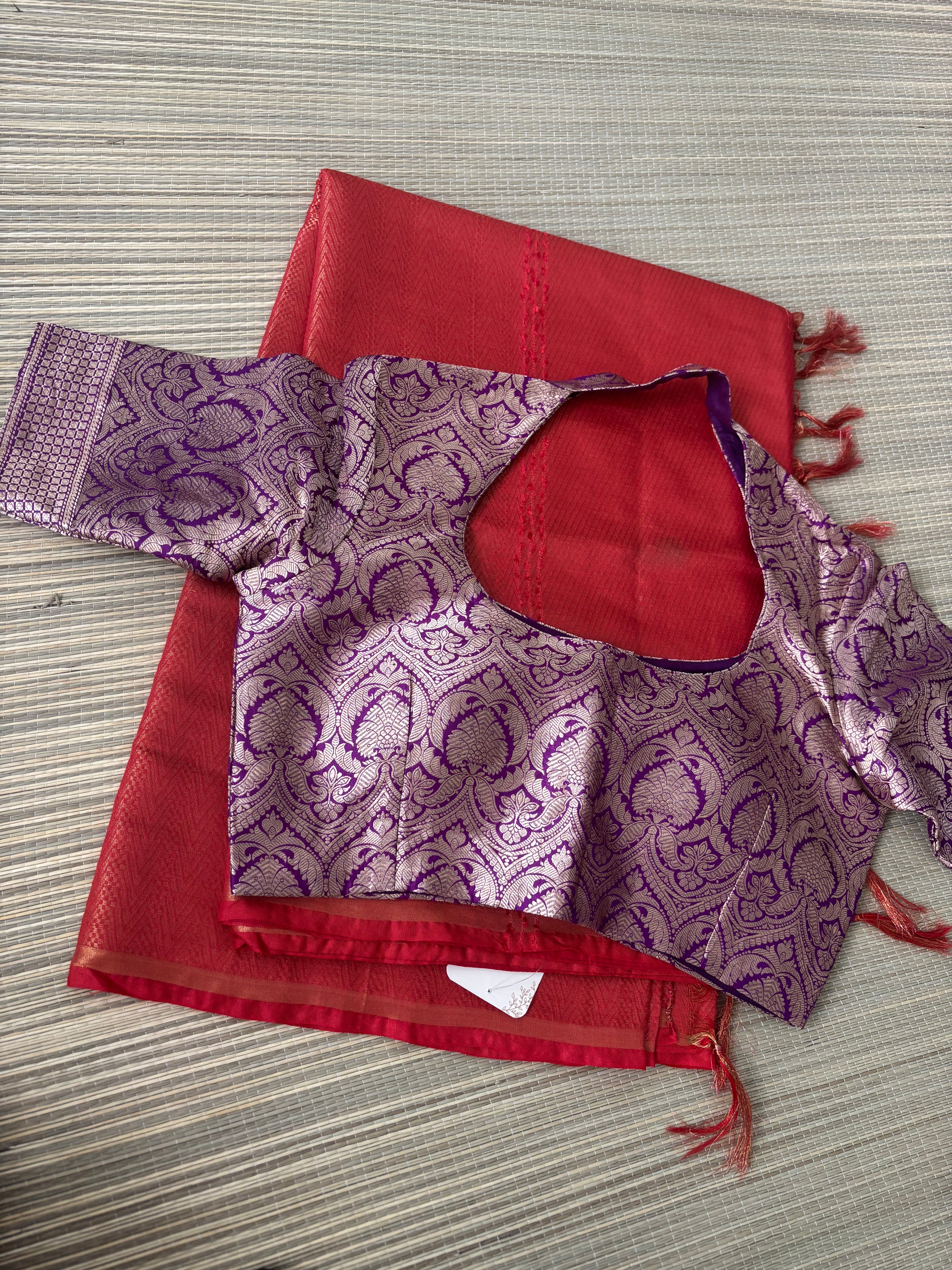 Benaras Brocade Saree with Designer Brocade Blouse