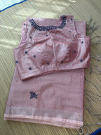Tissue Jamdani Saree with Allover Motifs- Pink 2