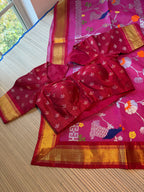 Pure Zari Kota Saree with Kanchi Fusion Border