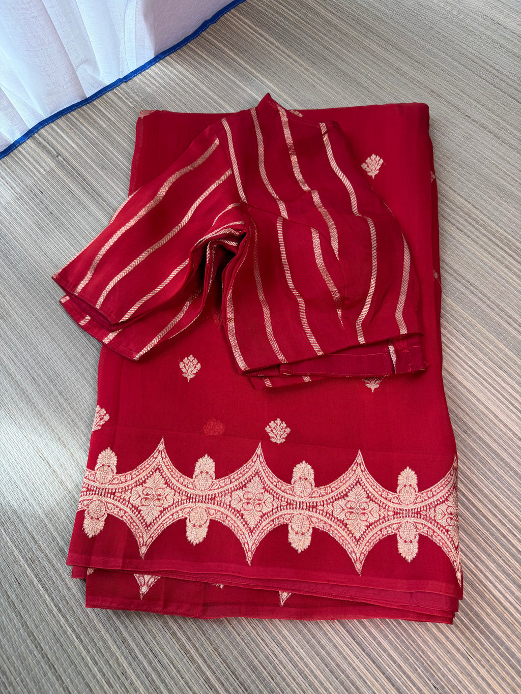 Kora Organza Saree with Stitched Blouse