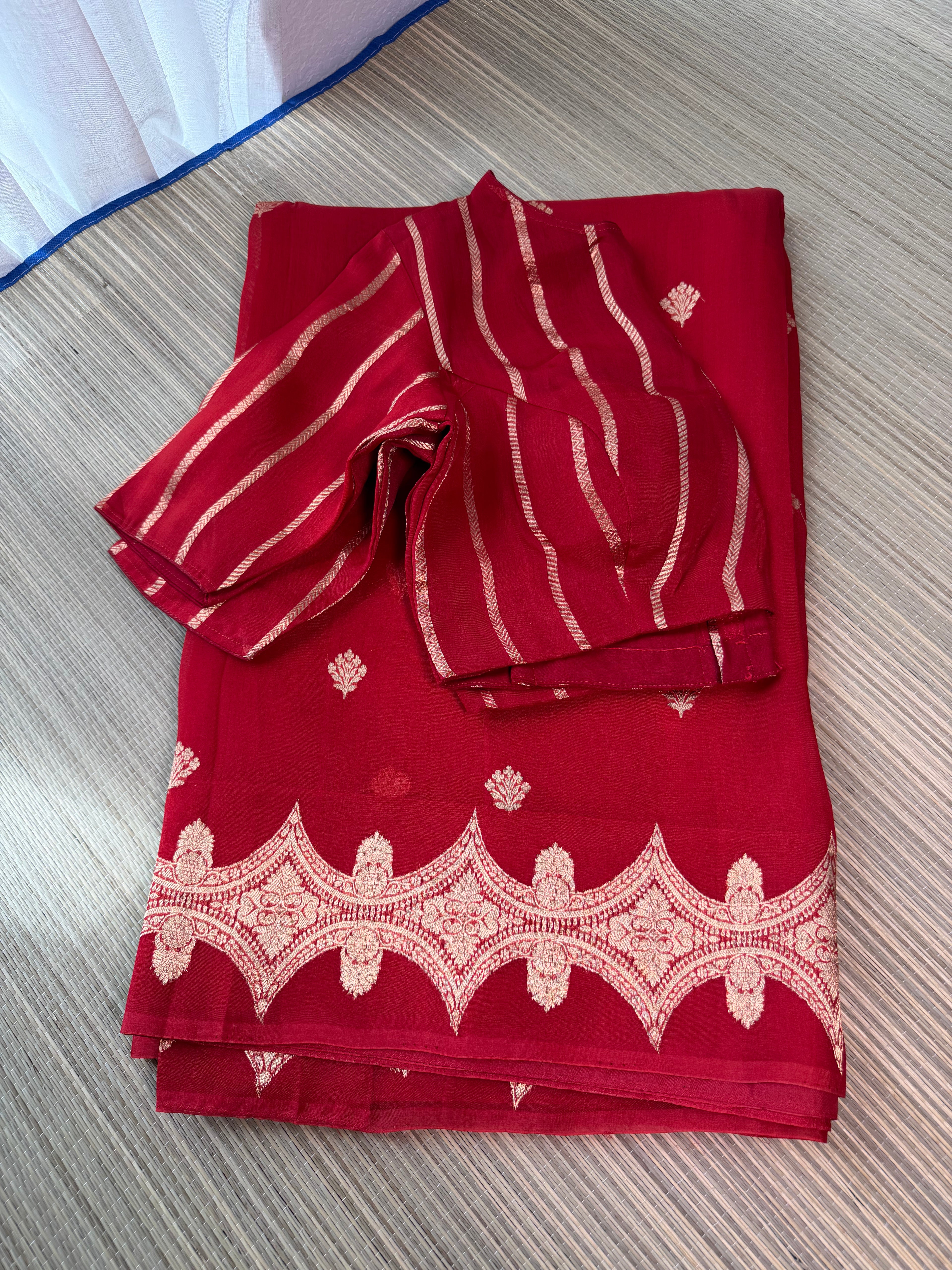 Kora Organza Saree with Stitched Blouse