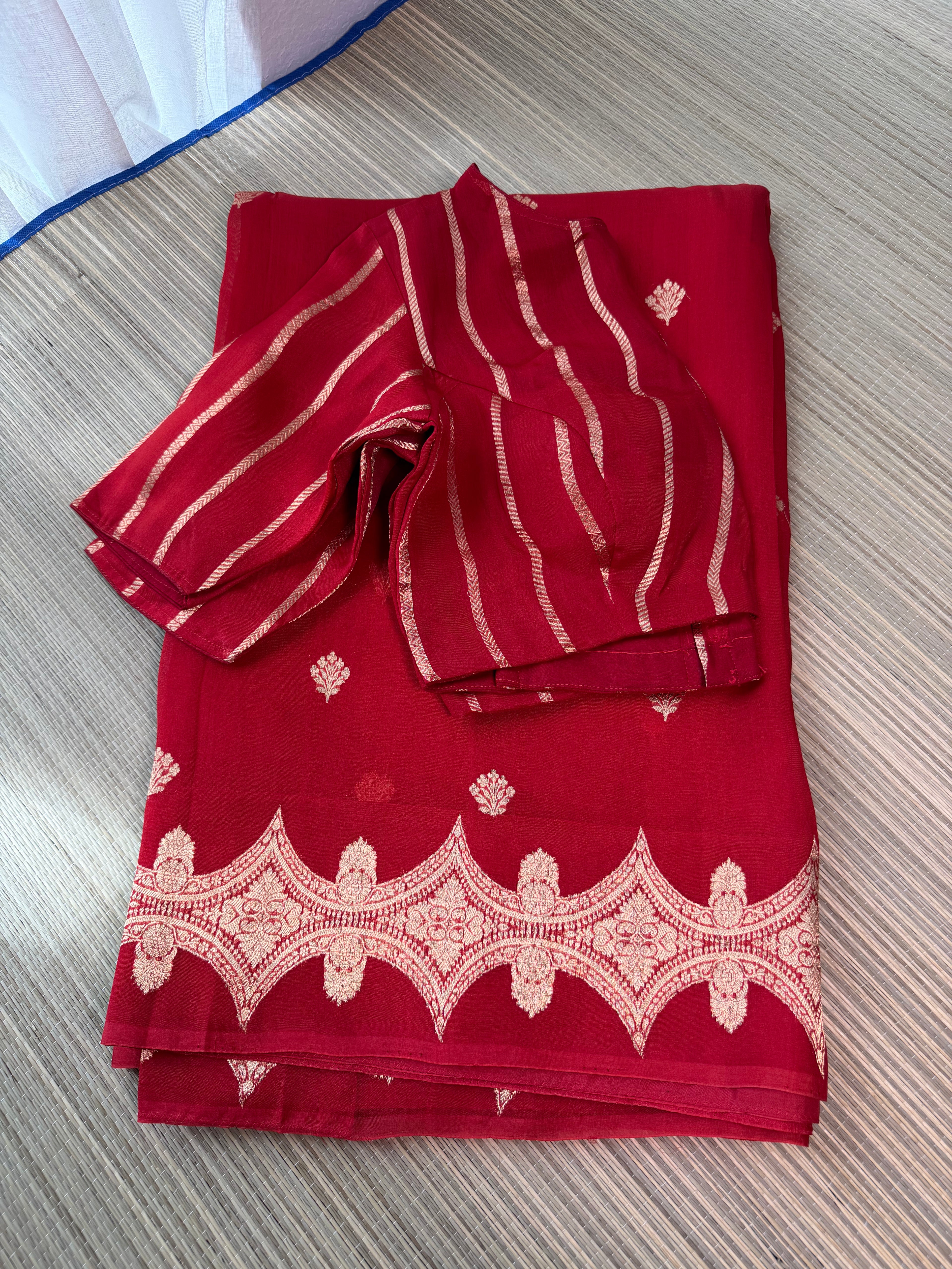 Kora Organza Saree with Stitched Blouse