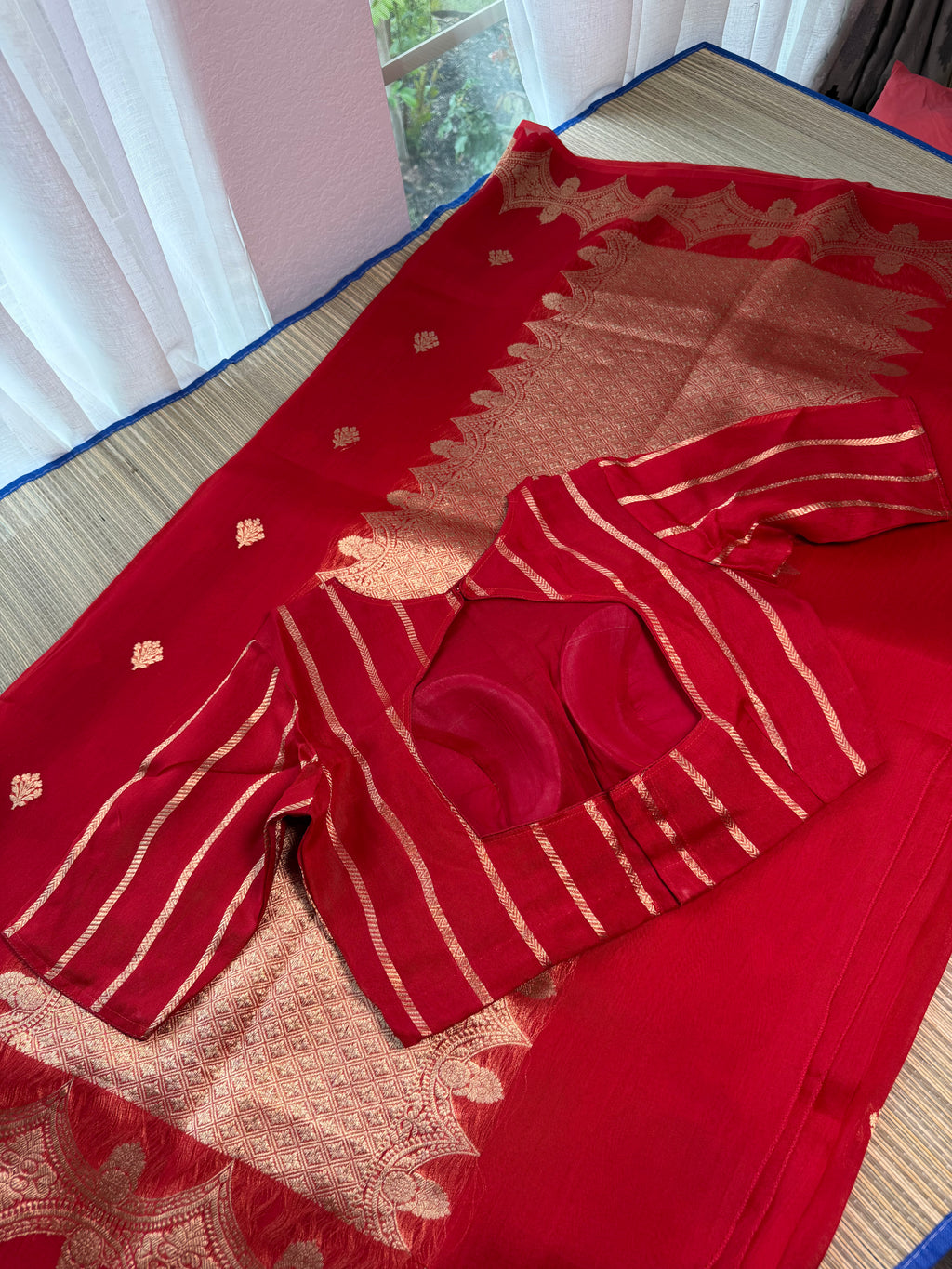 Kora Organza Saree with Stitched Blouse