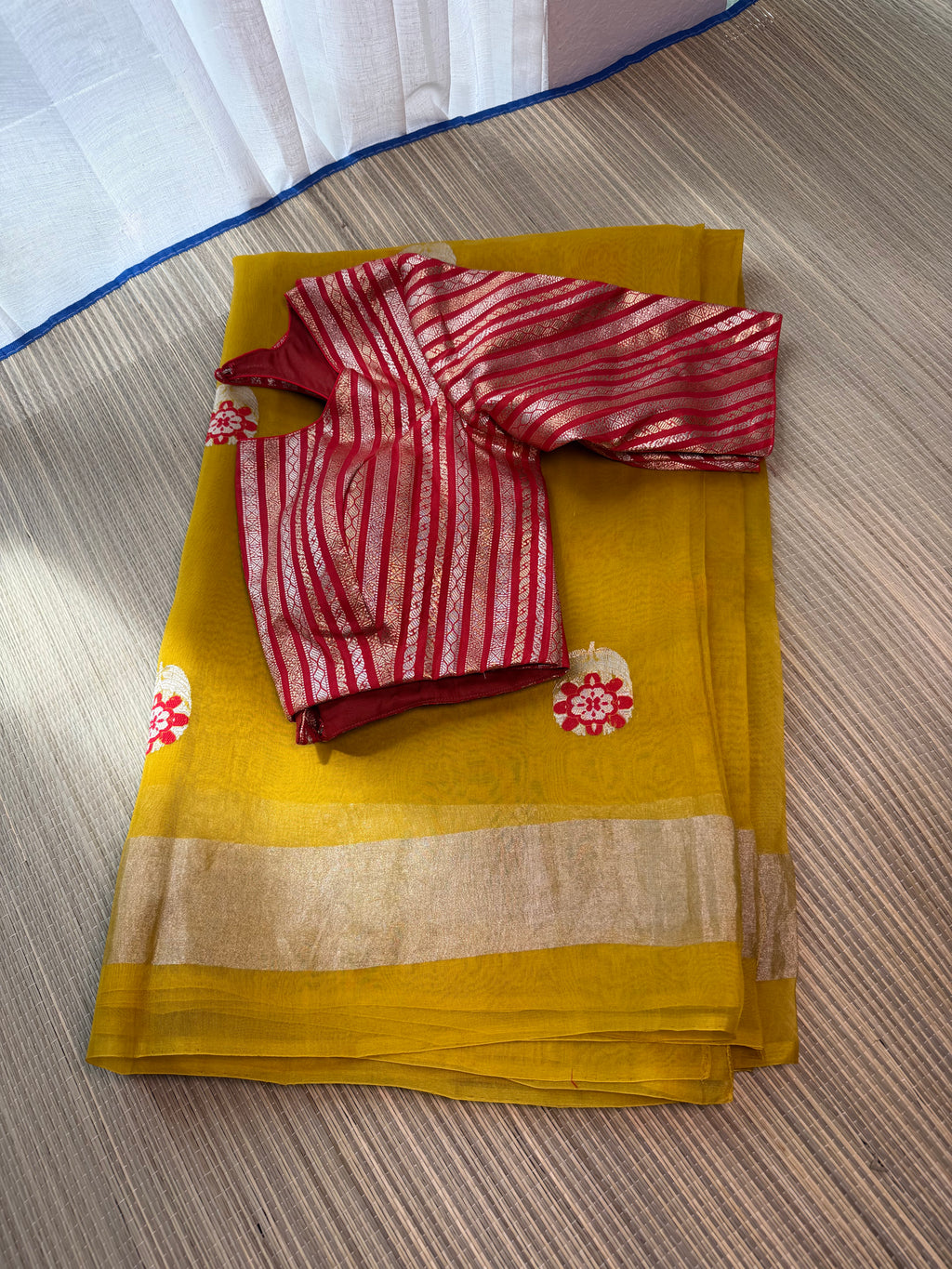 Kora Organza Saree with Rich Brocade Blouse