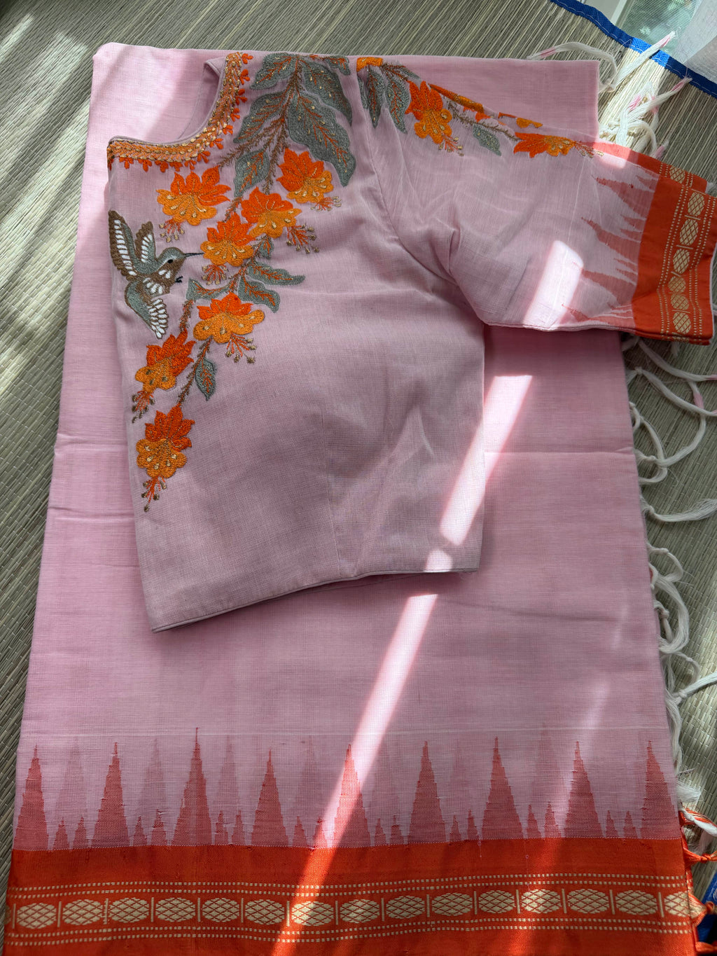 Ponduru khadi with Rudraksha border