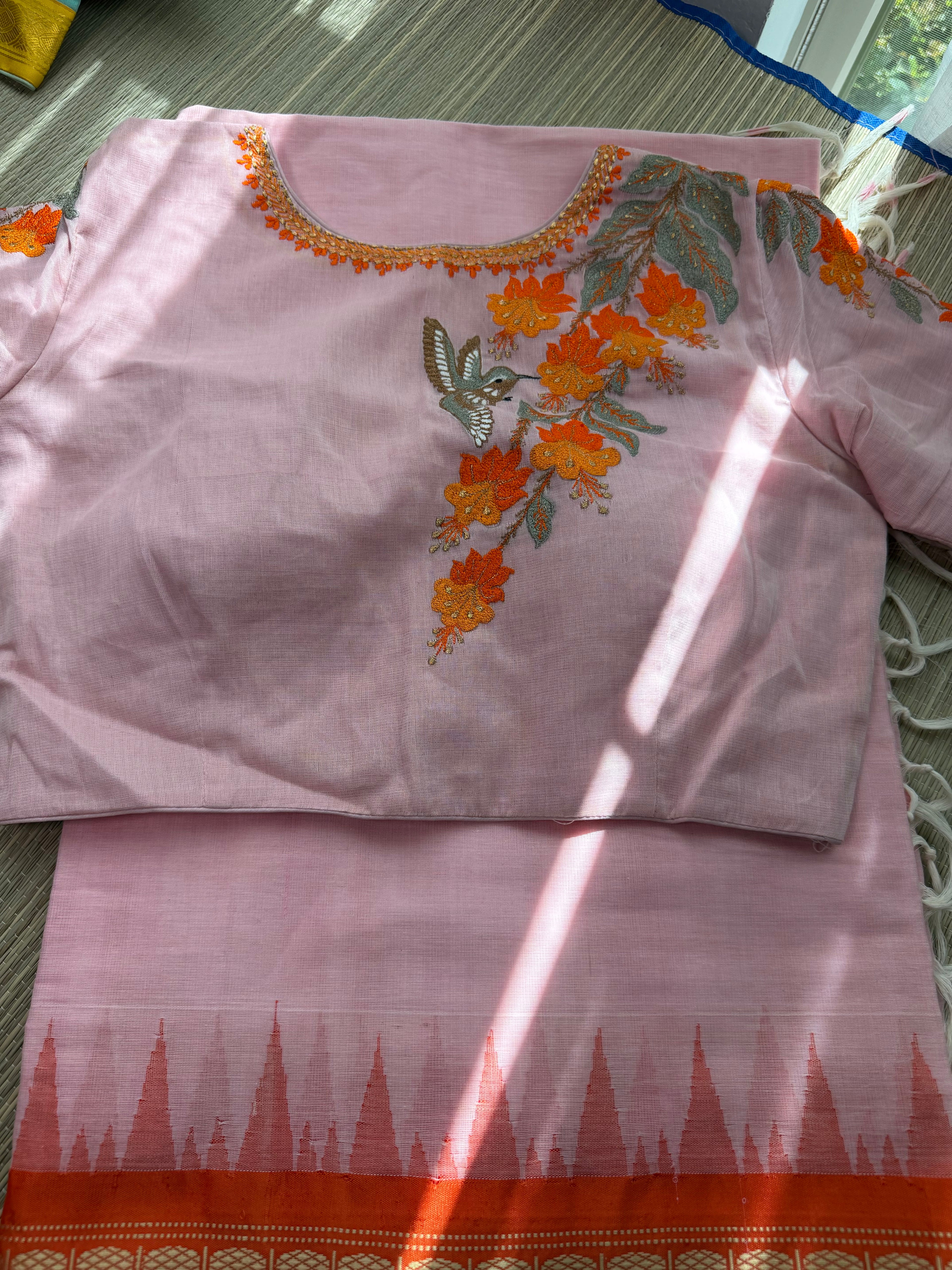 Ponduru khadi with Rudraksha border