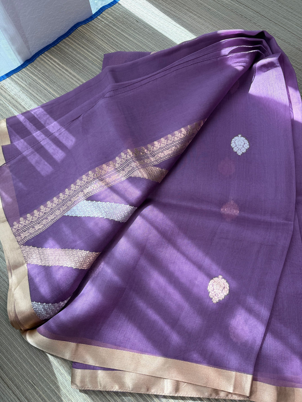 Kora Organza Saree with Rich Brocade Blouse - Mauve