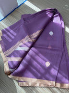 Kora Organza Saree with Rich Brocade Blouse - Mauve