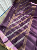 Kora Organza Saree with Rich Brocade Blouse - Mauve