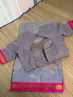 Muslin Jamdani Saree with Kanchi Border -