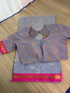 Muslin Jamdani Saree with Kanchi Border -