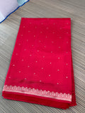Red Benares Saree  with brocade blouse
