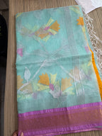 Muslin Jamdani Saree with Kanchi Border - Ganga Jamuna border