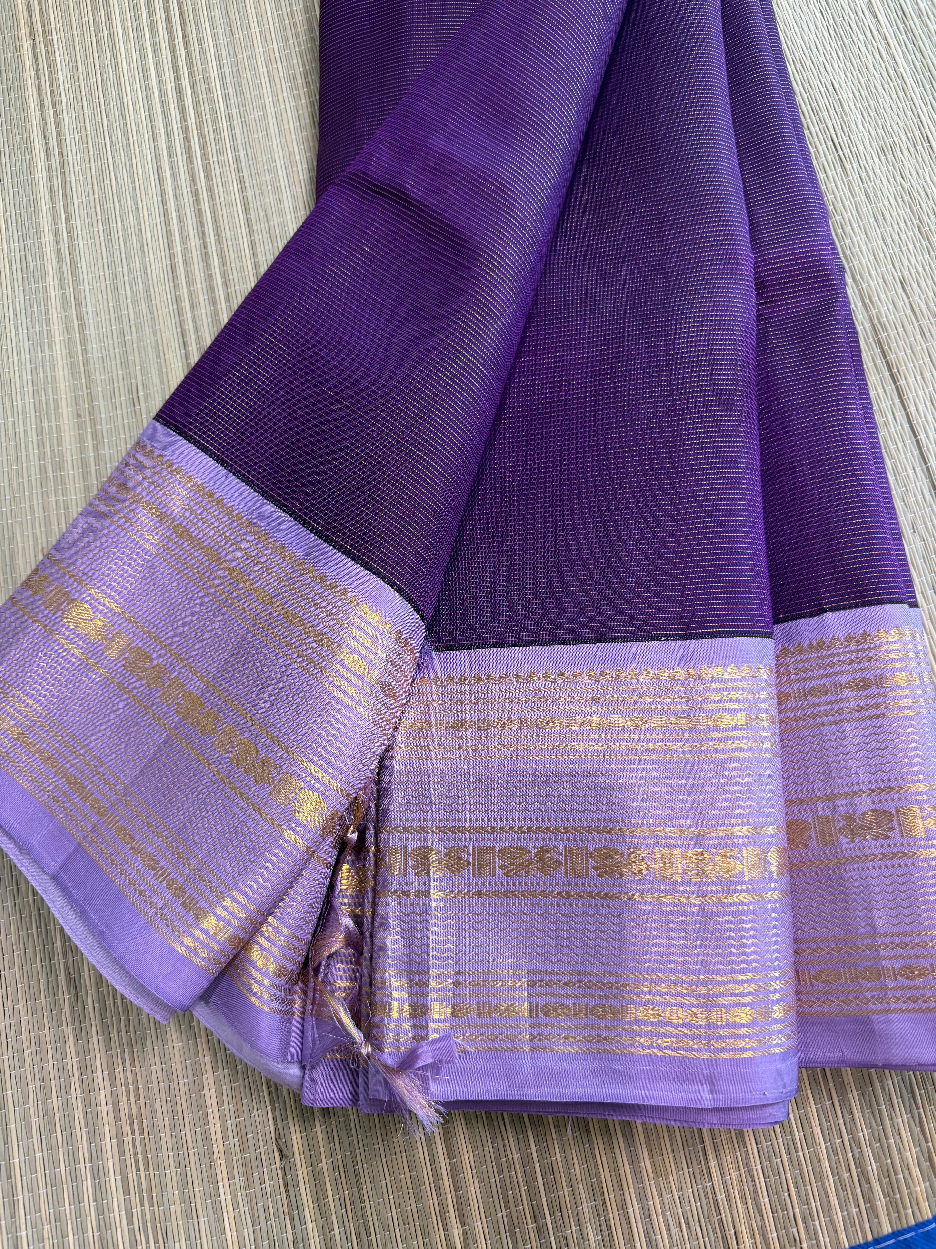 Vaira Oosi (Diamond Needle) Kanchipuram Silk Saree - Purple