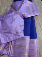 Vaira Oosi (Diamond Needle) Kanchipuram Silk Saree -Blue