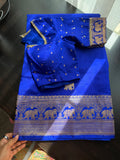 Elephant Motif Benarasi Saree with Embroidered Blouse