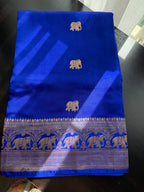 Elephant Motif Benarasi Saree with Embroidered Blouse