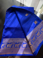 Elephant Motif Benarasi Saree with Embroidered Blouse