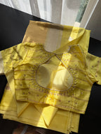 Yellow Benarasi Saree with Floral Motifs