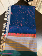 Gadwal Bandhini Saree with Embroidered Blouse