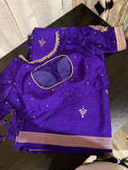 Purple Mashru Silk Saree with Designer Blouse