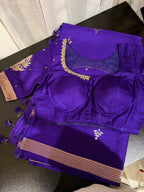 Purple Mashru Silk Saree with Designer Blouse