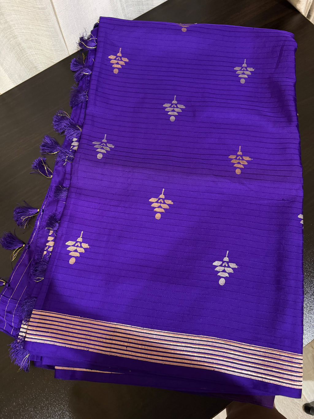 Purple Mashru Silk Saree with Designer Blouse