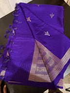 Purple Mashru Silk Saree with Designer Blouse