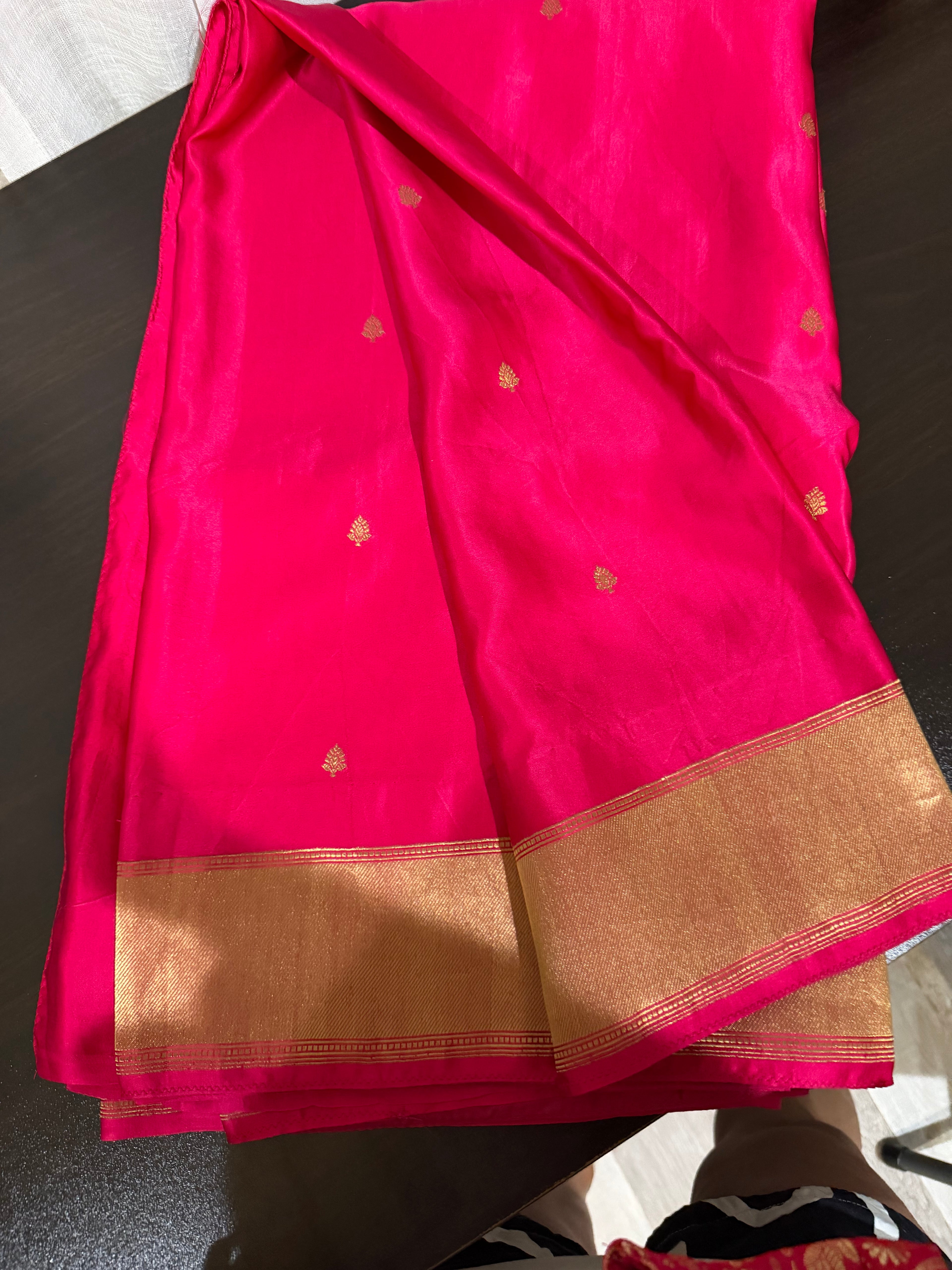 Pink Mashru Silk Saree with Brocade Blouse