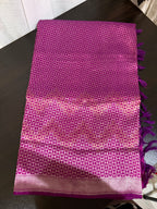 Purple Benarasi Silk Saree with Ornate Zari Work
